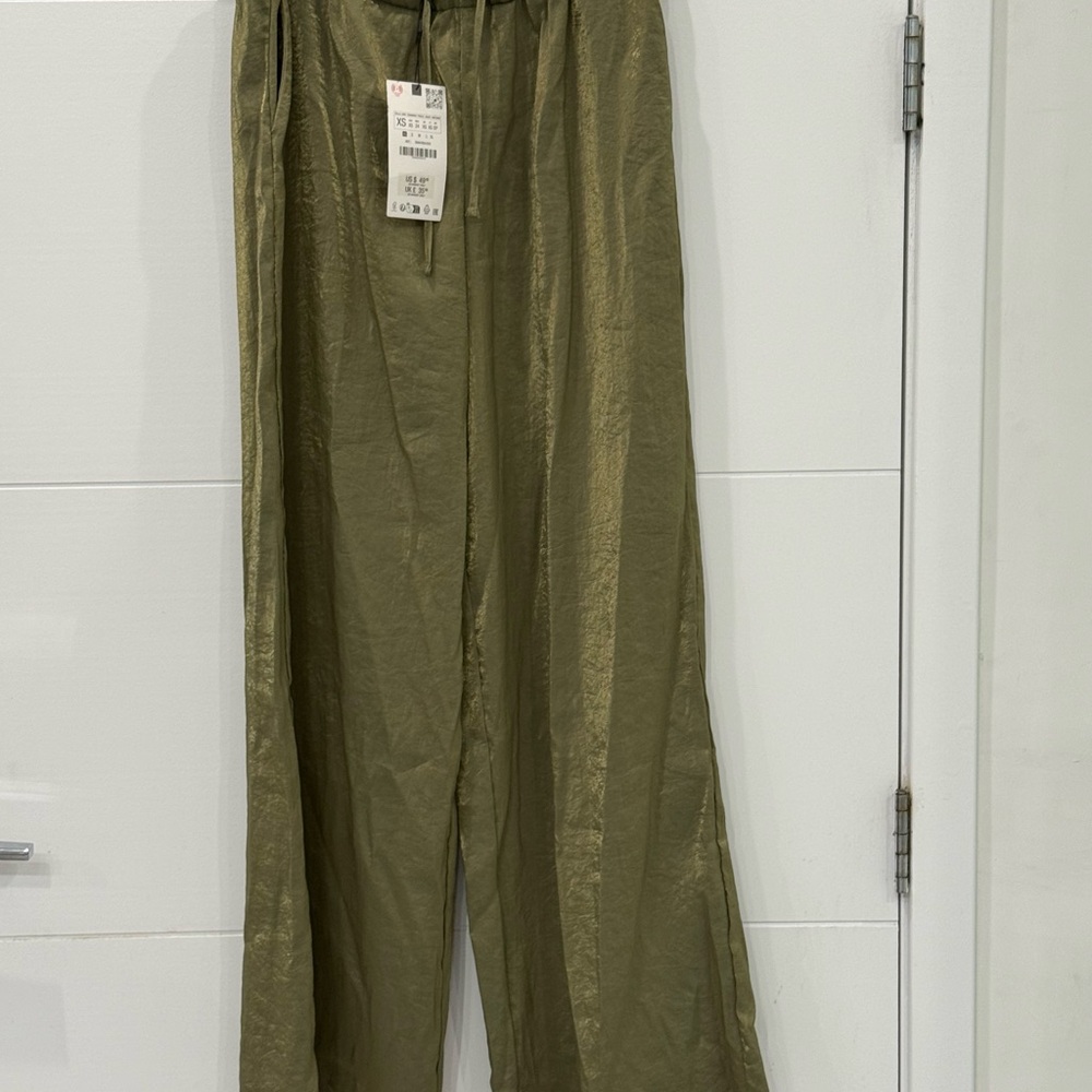 Zara Olive Wide Leg Pants